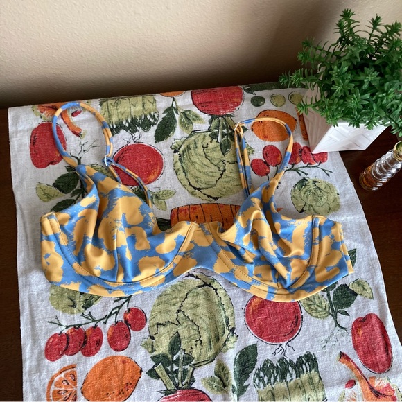 Blackbough Swim Blackbough Yellow And Blue Bikini Top Size M Poshmark